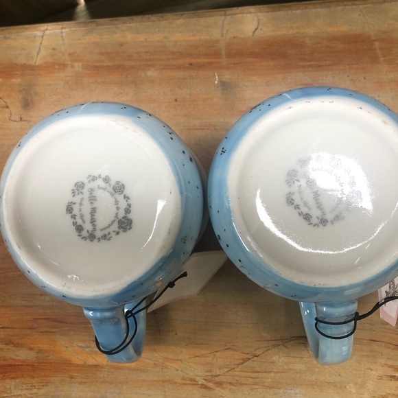 Set of 2 Belle Maison Always Be Kind Blue & White Floral Coffee Mugs with Tags - Picture 6 of 7